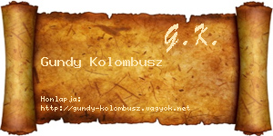 Gundy Kolombusz névjegykártya